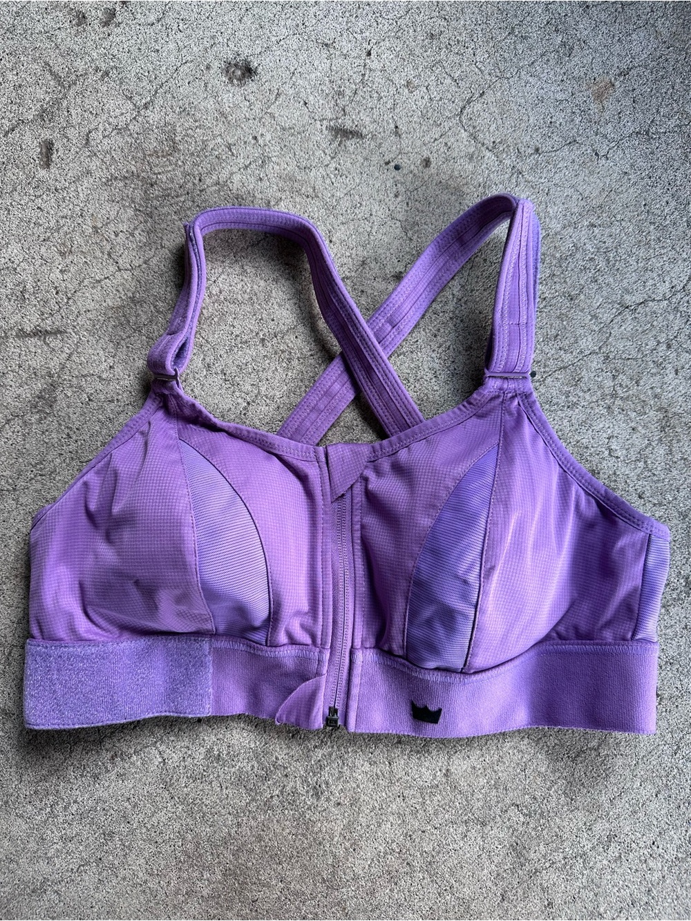 SHEFIT Lavender Front-Zip Ultimate Cross-Back Straps Sports Bra - Picture 2 of 6